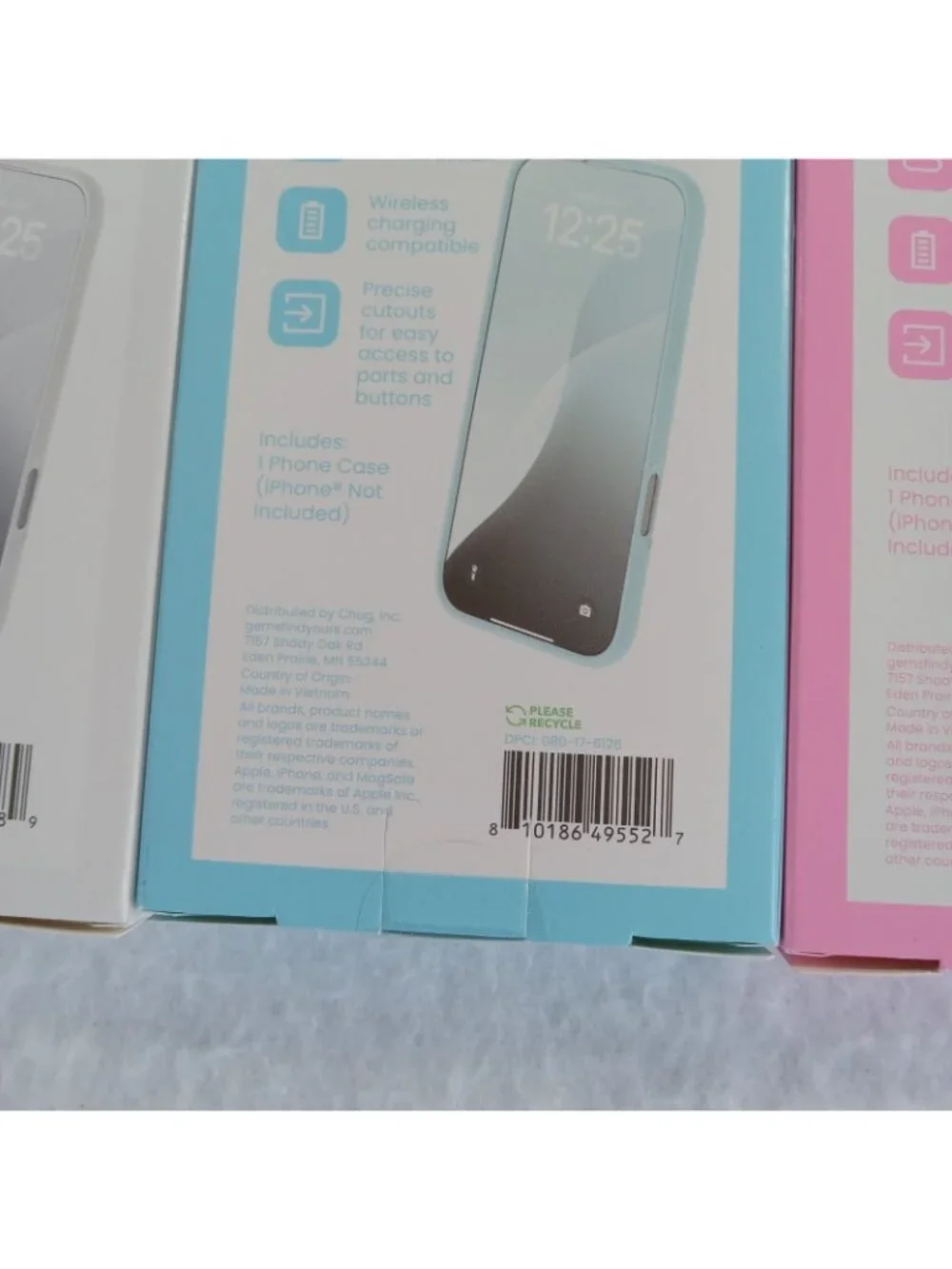 3 iPhone Air Slim Durable Lightweight TPU Phone Cases Covers Pink Blue White